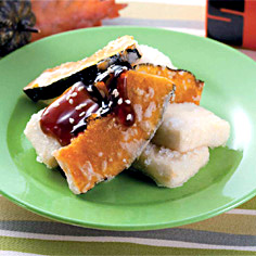 豆腐とカボチャのフライ照焼風味